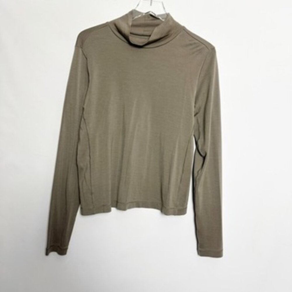 NOBULL Olive Merino Blend Mock Neck Long Sleeve New